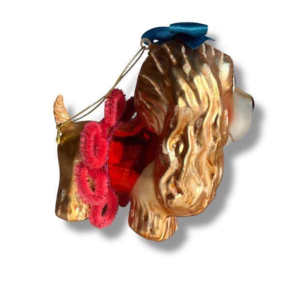 December Diamonds Anthropomorphic Cocker Spaniel Puppy Glass Christmas Ornament - Picture 5 of 16